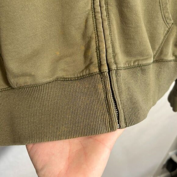 VTG Y2K Lucky Brand Hoodie Womens L Green Peace Love Boho Embroidered Full Zip - Picture 9 of 10